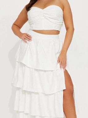 White Tiered Maxi Skirt - Women